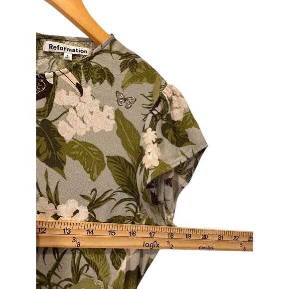 Reformation Rare Tropical Bird-Print Maxi Dress Size 8 Wedding Vacay GardenParty - Picture 8 of 11